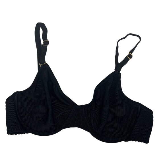 Warners Beware Vintage Black Ribbed Underwire Bra 36B Adjustable Straps Nylon/Sp - Picture 1 of 5